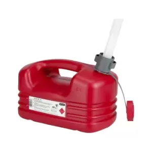 PRESSOL Plastic fuel canister, flexible spout, capacity 5 l, pack of 5, red