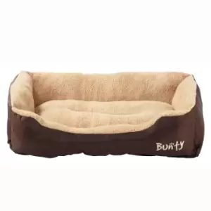 Bunty Deluxe Large Soft Dog Bed - Brown