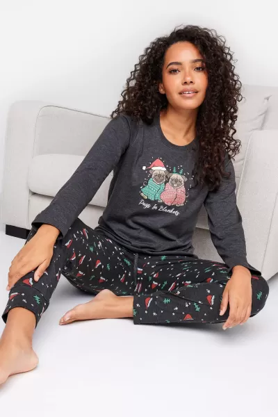 Christmas Printed Slogan Pyjama Set