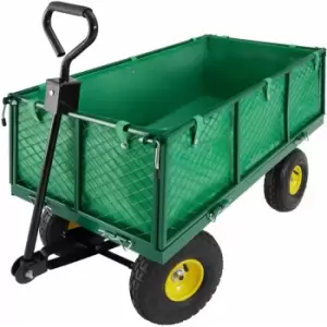 Tectake - Garden trolley with inner lining max. 550kg - garden cart, beach trolley, trolley cart - green