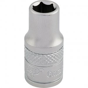 Draper 1/4" Drive Satin Finish Hexagon Socket Metric 1/4" 6mm