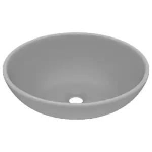 VidaXL Luxury Ceramic Basin Oval-shaped - Matt Light Grey