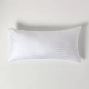 White Continental Egyptian Cotton Pillowcase 330 Thread Count, 40 x 80cm - White - White - Homescapes