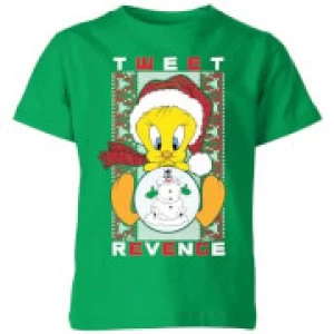 Looney Tunes Tweety Pie Tweet Revenge Kids Christmas T-Shirt - Kelly Green - 5-6 Years - Kelly Green