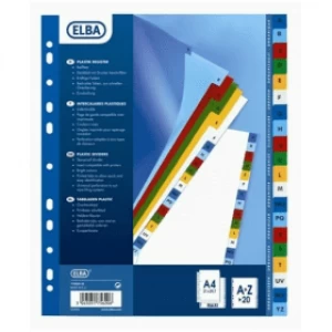 Oxford Elba A4 Plastic A-Z Index Dividers with 20 Tabs - Coloured (11 holes)