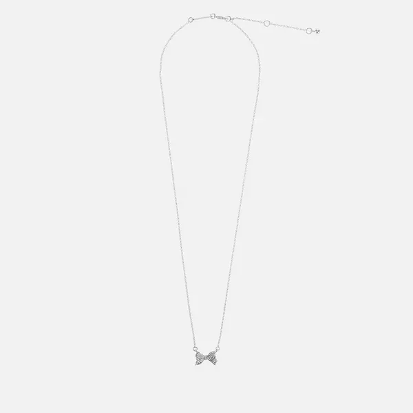 Ted Baker Womens Barsie Crystal Bow Pendant Necklace - Silver