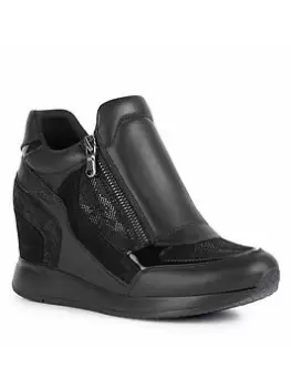 Geox Nyame Wedge Trainers - Black, Size 7, Women