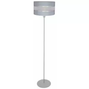 Helam Lighting - Helam Helen Floor Lamp With Shade Grey, Silver 35cm