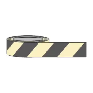 80mm x 10m Black Chevron Photoluminescent Tape