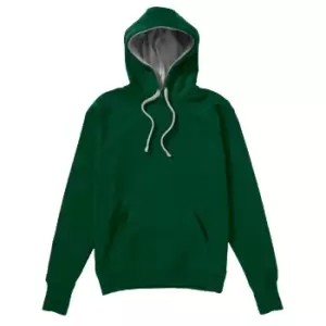 SG Ladies/Womens Contrast Hooded Sweatshirt / Hoodie (XS) (Bottle Green/Light Oxford)