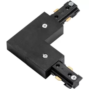 Commercial Track Light L Corner Connector - 107mm x 107mm - Black PC Rail System