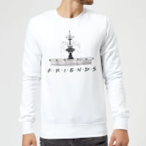 Friends Fountain Sketch Sweatshirt - White - XL