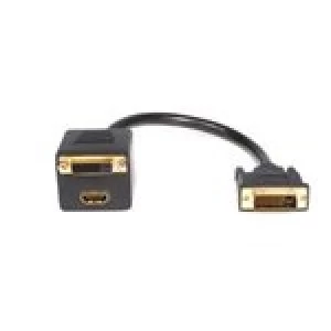 StarTech DVI-D to DVI-D/HDMI Splitter Cable - M/F (0.30m)