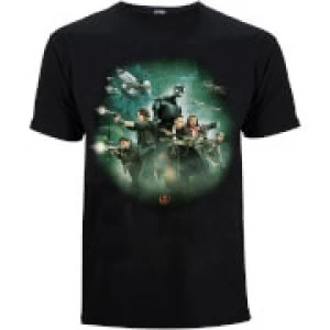 Star Wars Rogue One Mens Group Battle T-Shirt - Black - M