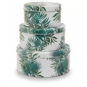 Premier Housewares Set of Three Palm Storage Tins