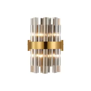 Lysander 4 Light G9, Wall Lamp, Brass, Smoke