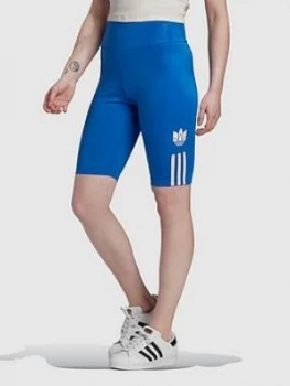 adidas Originals 3D Trefoil Cycling Shorts - Blue, Size 6, Women