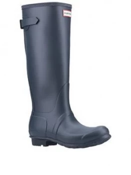 Hunter Hunter Original Tall Back Adjustable Welly Boot, Navy, Size 8, Women