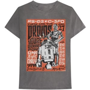 Star Wars - Droids Rock Mens Medium T-Shirt - Grey