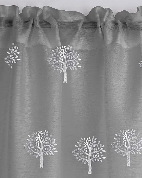 Birch Tree Foil Print Voile Grey 145X229 TD69707