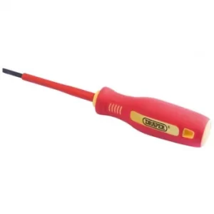 Draper 3mm x 100mm Fully Insulated Plain Slot Screwdriver. (Sold Loose)