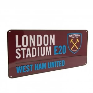 West Ham United FC Burgundy Street Sign