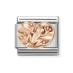 Nomination Classic Rose Gold Frog on Water Lily Charm