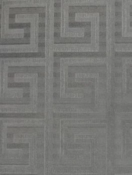 Arthouse Greek Key Foil Gunmetal Wallpaper