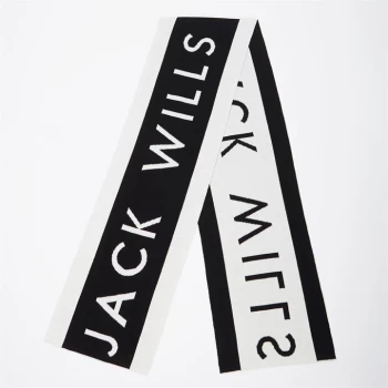 Jack Wills Unisex Ski Logo Scarf - Black