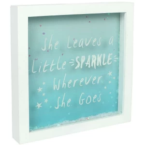 She Leaves A Little Sparkle Glitter Box Frame