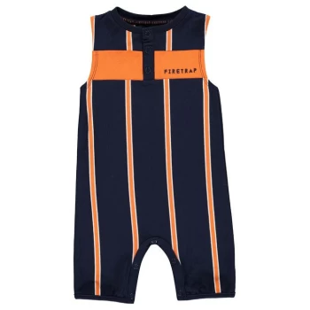 Firetrap Sleeveless Romper Baby Boys - Navy Stripe