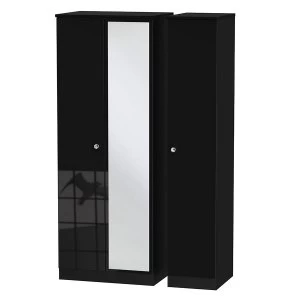 Robert Dyas Tedesca Ready Assembled Tall 3-Door Mirrored Wardrobe