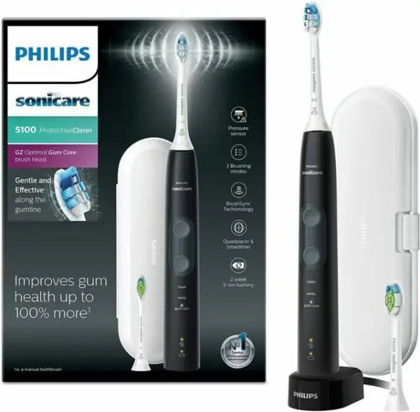 Philips ProtectiveClean 5100 HX6850/10 Mode 3 Black Sonic Electric Toothbrush