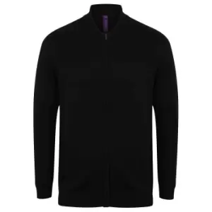 Henbury Unisex Knitted Bomber Jacket (M) (Black)