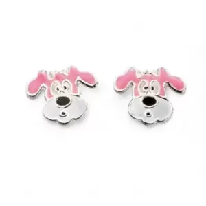 Beginnings Sterling Silver Enamel Dog Stud Earrings A2021