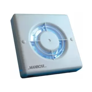 Manrose 4.8W Quiet Axial Bathroom Extractor Fan with Pullcord Switch