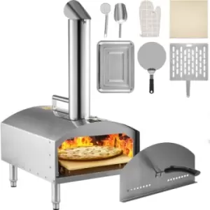 VEVOR Wood Fired Oven 12" Portable Pizza Oven with Foldable Legs Pizza Oven Outdoor 932℉Max Temperature Stainless Steel Portable Wood Fired Pizza Oven