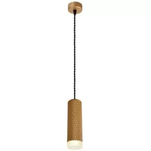 Luminosa Lighting - 1 Light 20cm Ceiling Pendant Light GU10, Champagne Gold, Acrylic Ring