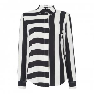 DKNY Long Sleeve Blouse - Black/Ivory