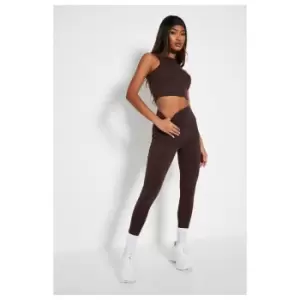 I Saw It First Cotton Elastane High Waist Legging - Brown