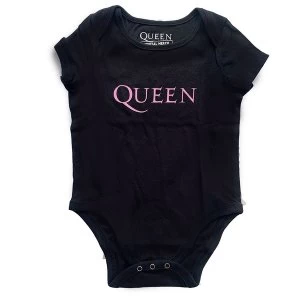 Queen - Pink Logo Kids Baby Grow - Black