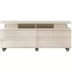 widescreen TV unit, gloss white