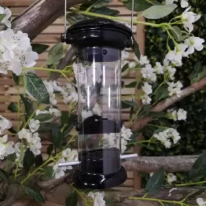 Heavy Duty Flick and Click Garden Wild Bird Hanging Black Metal Nyjer Feeder