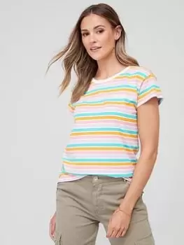 Barbour Pure Cotton Stripe T-Shirt - Multi, Size 12, Women