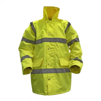 Hi-vis Yellow Motorway Jacket with Quilted Lining - X-Large