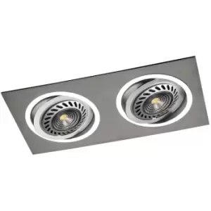 Cristal Record Lighting - Cristal Helium QR111 Double Recessed Downlight Light Aluminium