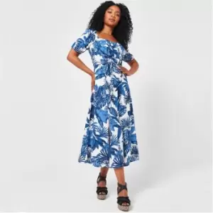 Biba Square Neck Dress - Blue