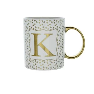 Mug Initial K Patterned Gold