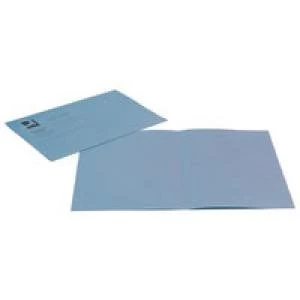 Q-Connect Square Cut Folder Lightweight 180gsm Foolscap Blue Pack of