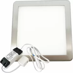 Loops - 1x brushed nickel Ultra-Slim Square Under Cabinet Kitchen Light & Driver Kit - Warm White Diffused led